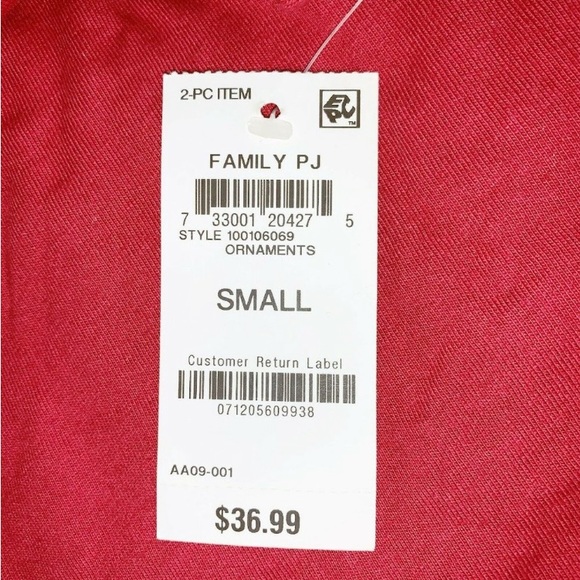 NWT Macy's “Family PJ’s” - Ho Ho Ho & Christmas Ornaments Pajamas Set - Picture 3 of 4